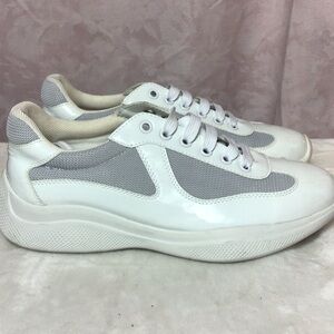 Prada White and Gray Women's Sneakers